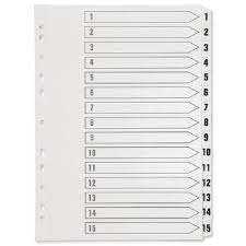 1-15 Index Plastic Multipunched A4 White 5 Star Additional Image 1